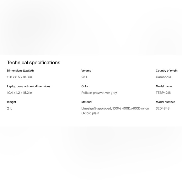 New Thule EnRoute 23L Pelican Grey Backpack - Picture 16 of 16